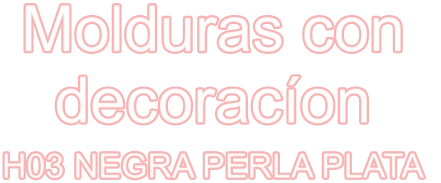 Molduras con decoracíon H03 NEGRA PERLA PLATA